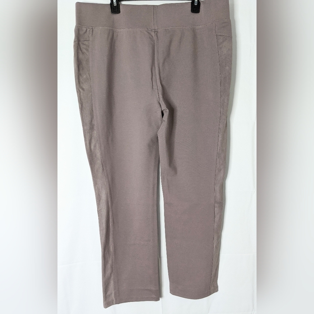 LOGO By Lori Goldstein Light Gray Stretch Pull-on Pants Leggings Size XL EUC